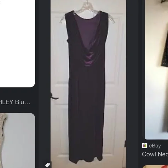 Vintage Dresses Vintage Maxi Dress Formal Purple Velour Velvet